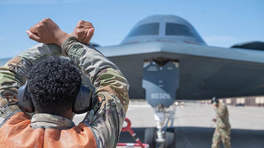 B-2 Spirit stealth bombers return from Diego Garcia