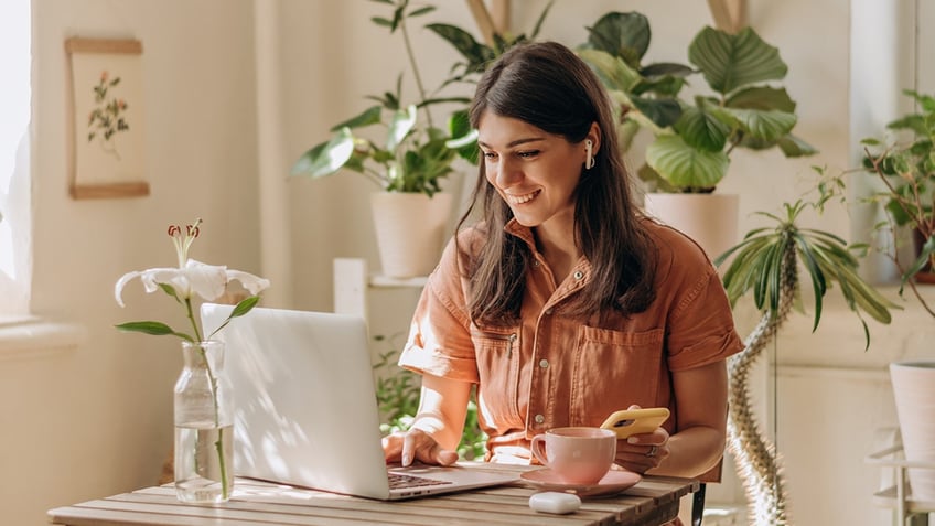 woman working from home