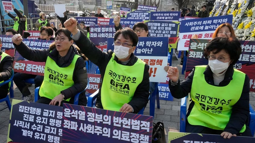 Doctors rally against the South Korean government's medical policy