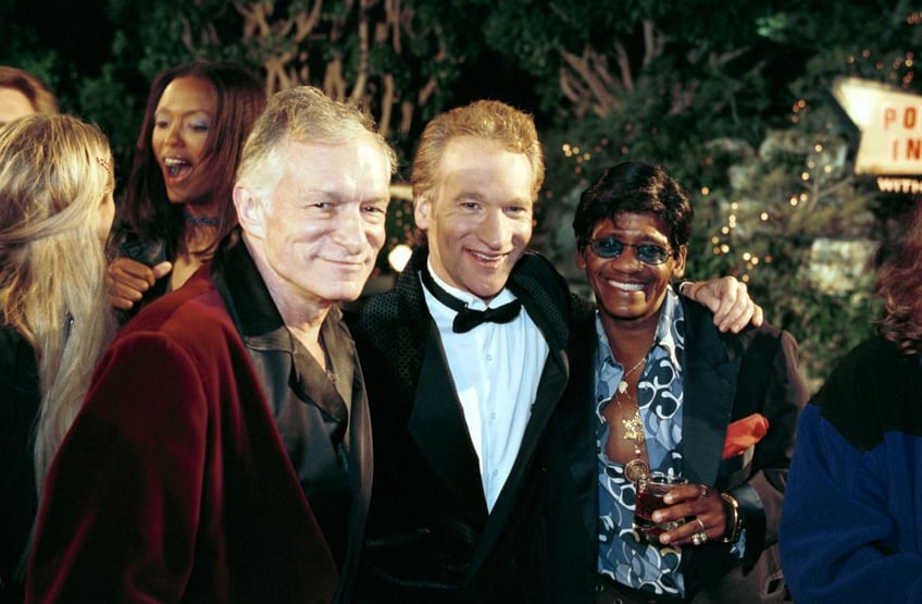 POLITICALLY INCORRECT - BILL MAHER, HUGH HEFNER (Photo by Mitchell Haaseth/Disney General Entertainment Content via Getty Images)