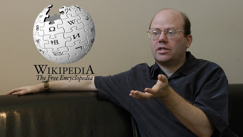 Larry Sanger and Wikipedia logo