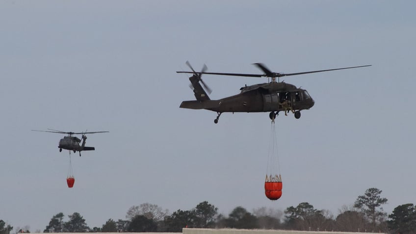 Black Hawk helicopters assist with fighting fires in South Carolina