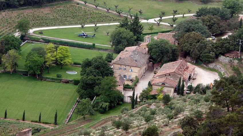 An aerial view of Brad Pitt and Angelina Jolie's property in France