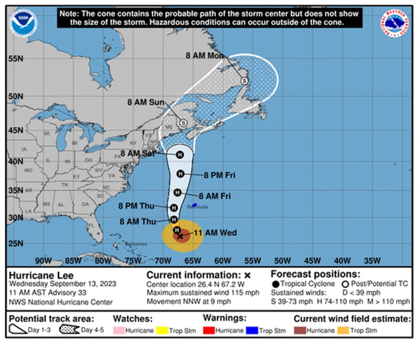 will hurricane lee have a maine event 