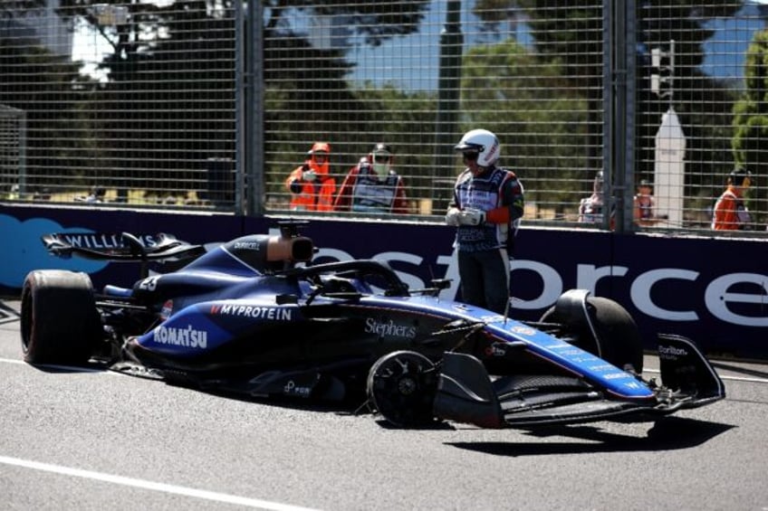 Williams driver Alexander Albon crashed during the first practice session of the Australia