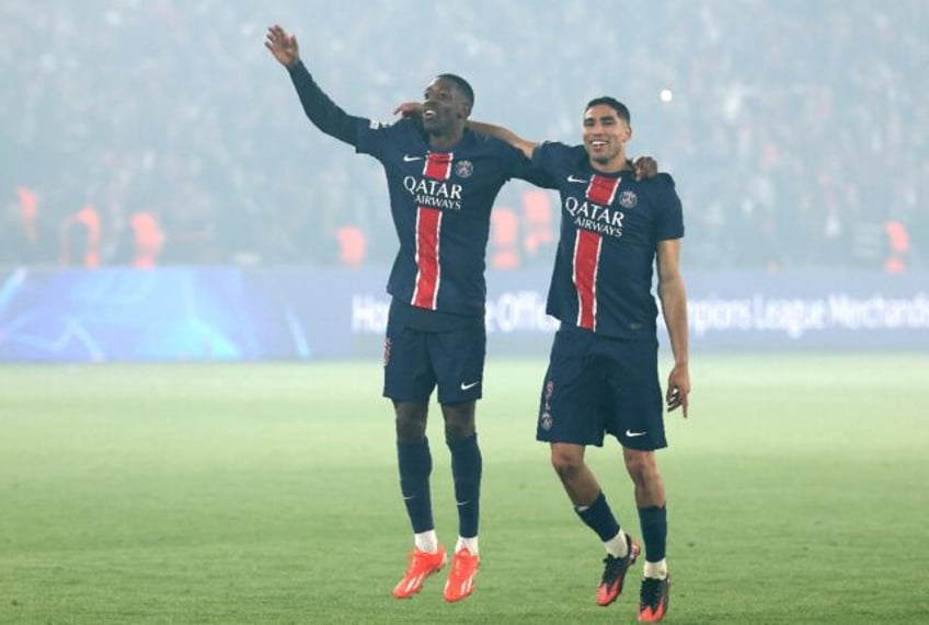 Ousmane Dembele (L) and ex-Inter full-back Achraf Hakimi will be two of the key players fo