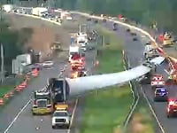 Wind turbine blade crashes into traffic on busy Northeast interstate