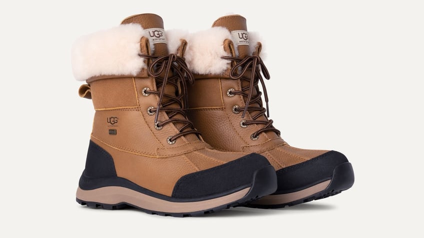 UGG boots combine premium leather with a vulcanized rubber sole for maximum grip and durability. 