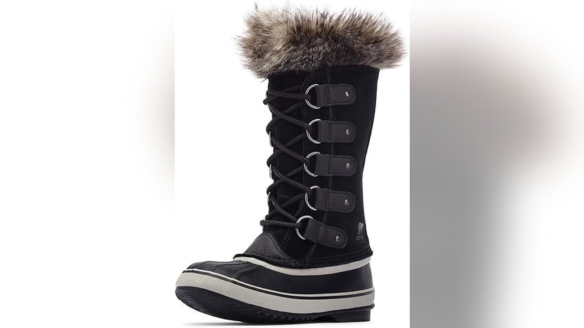 Sorel’s Joan of Arctic boots are perfect for snowy days with a waterproof suede upper and a faux-fur snow cuff. 