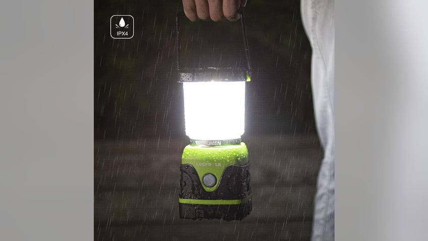 Light up your campsite with a waterproof lantern. 