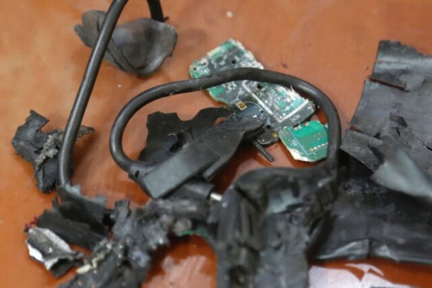 The remains of exploded Hezbollah pagers