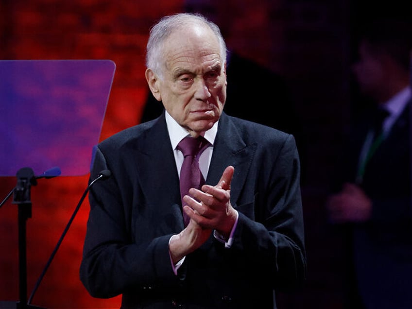 President of the World Jewish Congress Ronald Lauder makes an address on behalf of the maj