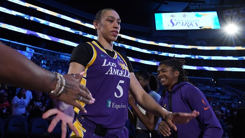 Dearica Hamby introduced before a game