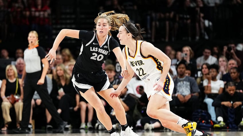 Kate Martin and Caitlin Clark play against one another