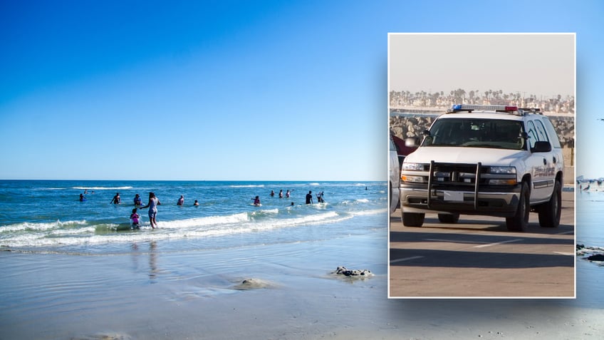 Split image of car, Wildwood beach