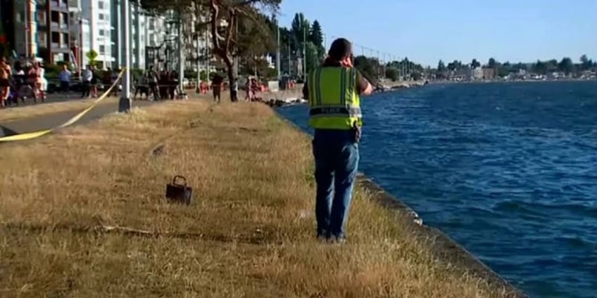 woman pulled from puget sound after 2 car collision in seattle pushes vehicle into water