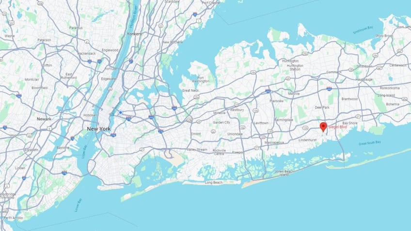 A Google Maps image showing Babylon in Long Island New York