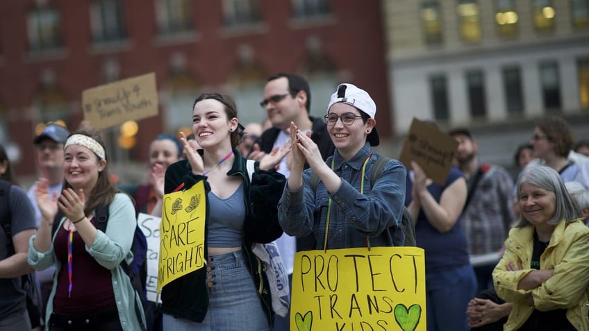 Activists gather to support trans rights