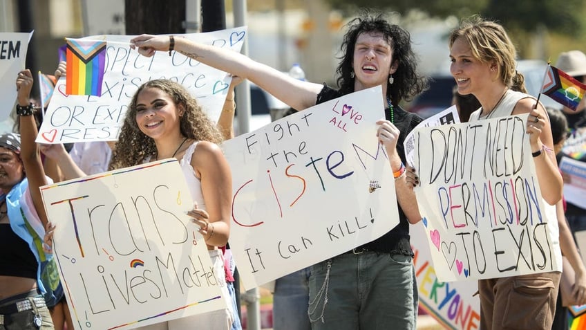 Trans rights protesters