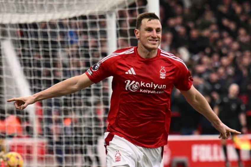 Chris Wood scored a hat-trick in Nottingham Forest's 7-0 win over Brighton