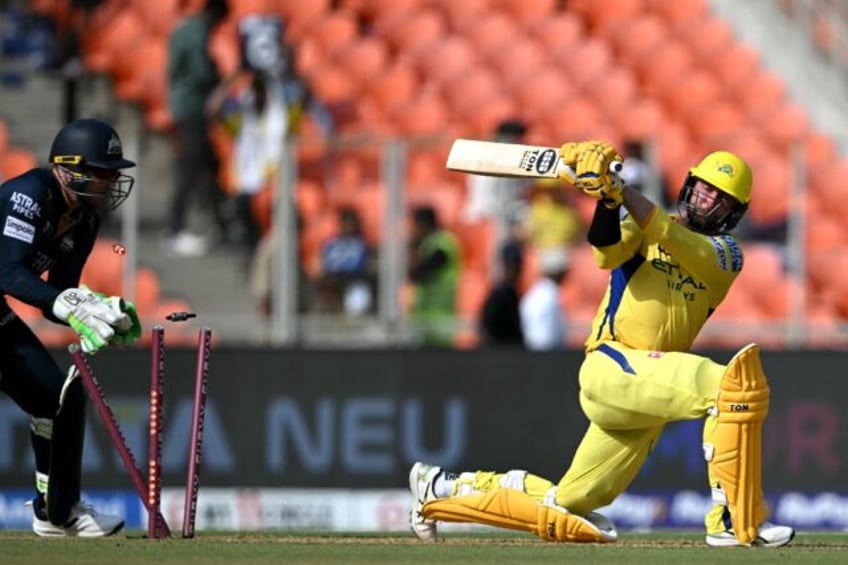 Chennai Super Kings' Devon Conway hammered 52 from 35 balls before he was clean bowled by