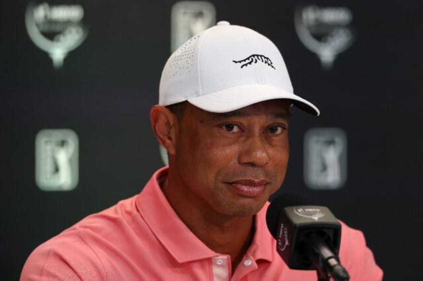 Tournament host Tiger Woods speaks to the media before the Hero World Challenge in the Bah