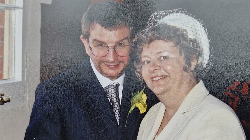 Graham and Helen Harding at their wedding.