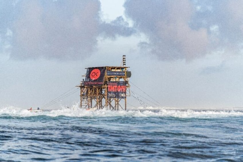 An old wooden judges' tower is being upgraded for the Olympics this July