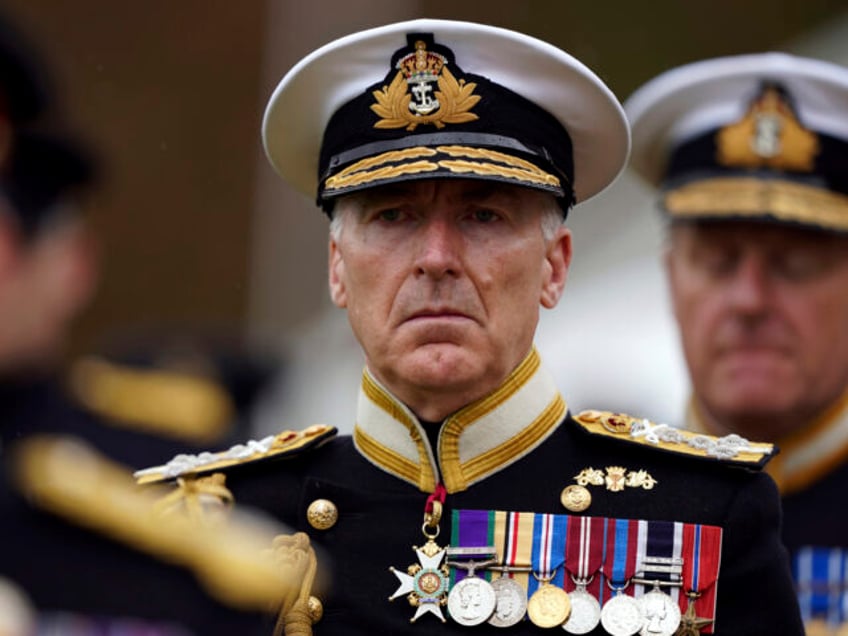 Admiral Sir Tony Radakin in the gardens of Buckingham Place , following the coronation of