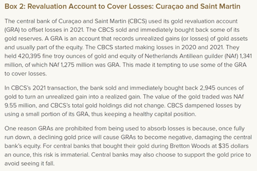 world bank report highlights advantage of central bank gold revaluation accounts