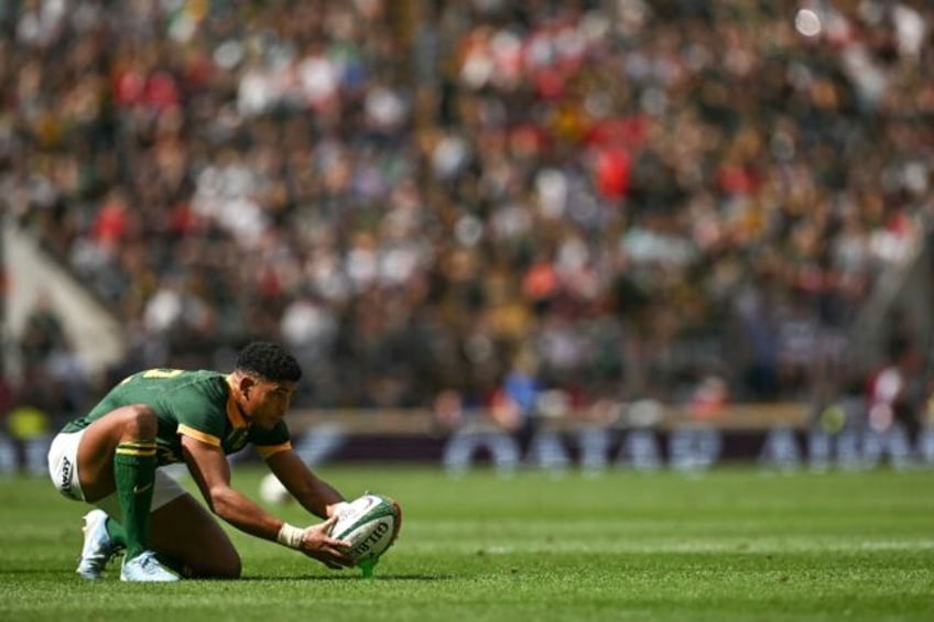 Exciting South Africa backline newcomer Sacha Feinberg-Mngomezulu prepares to kick at goal