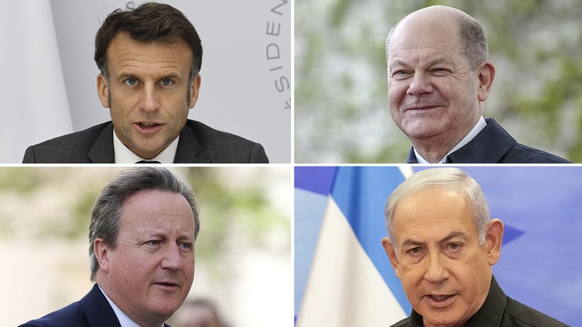 Macron, Scholz, Cameron, Netanyahu