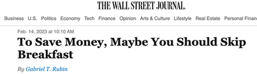 wsj tells readers to save money maybe you should skip breakfast 