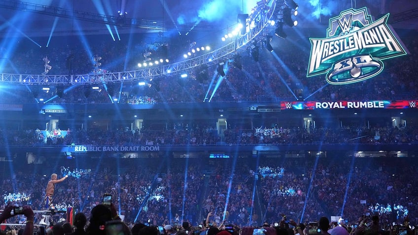 Cody Rhodes celebrates winning the Royal Rumble