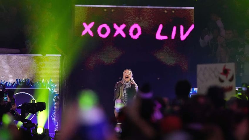 Liv Morgan walks down the ramp