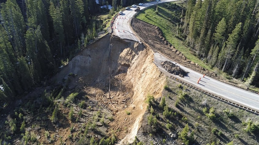 Teton Pass road collapse