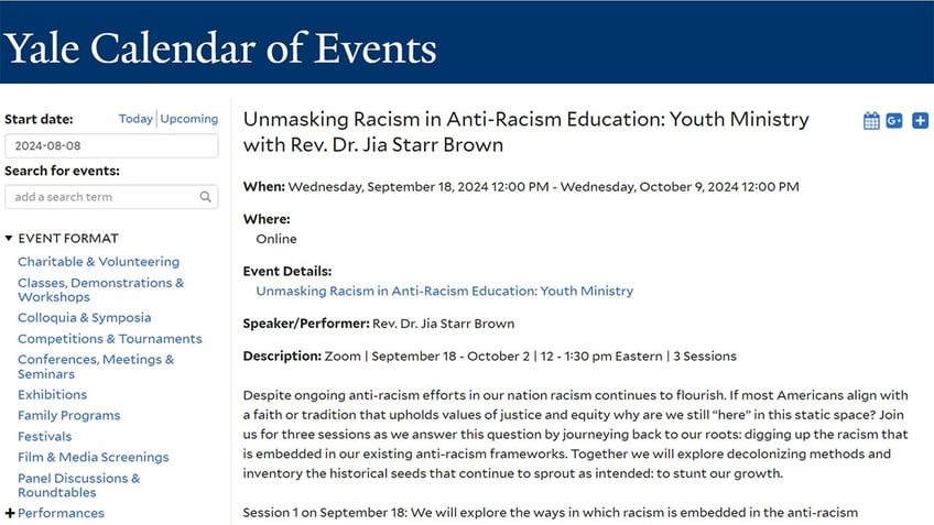 Yale "Unmasking Racism in Anti-Racism Education" event