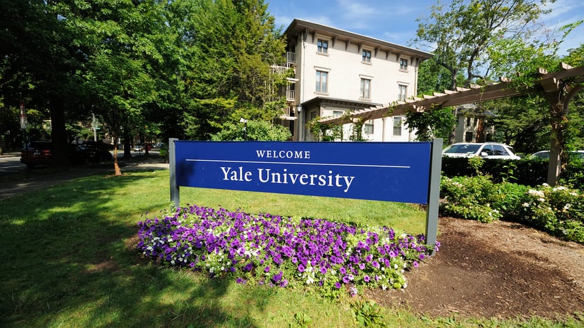 A sign on Yale University campus.