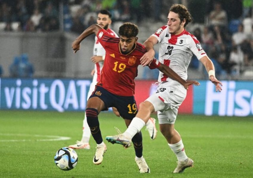 yamal becomes spains youngest player and scorer in dream georgia rout