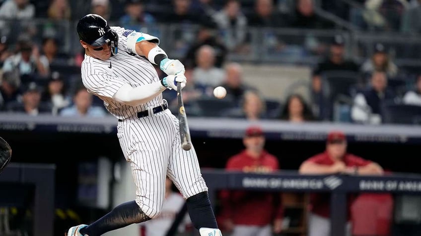 yankees aaron judge further cements name in franchise history books with second three home run game of season