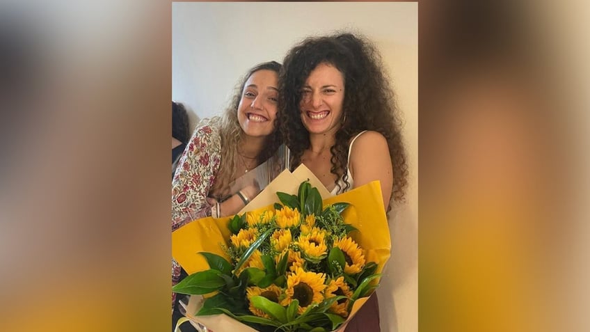 Romi Gonen (left) with her sister Yarden (right) before the October 7 massacre and mass kidnappings by Hamas terrorists. Romi was recently freed after spending 471 days in captivity.