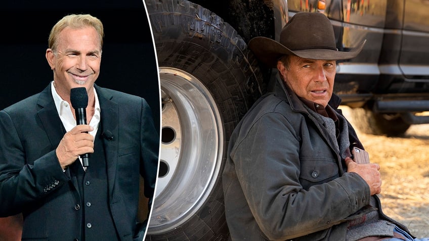 split of Kevin Costner and his character on "Yellowstone"