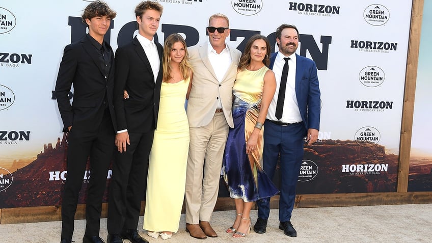 Kevin Costner and his kids at the premiere of "Horizon: An American Saga,"