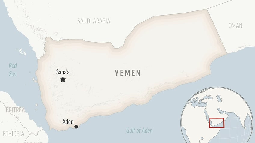 This is a locator map for Yemen with its capital, Sanaa.