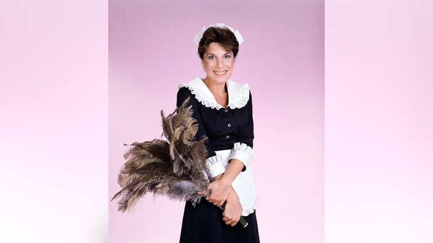 Kate Linder as Esther Valentine in a maid's outfit on "The Young and the Restless"