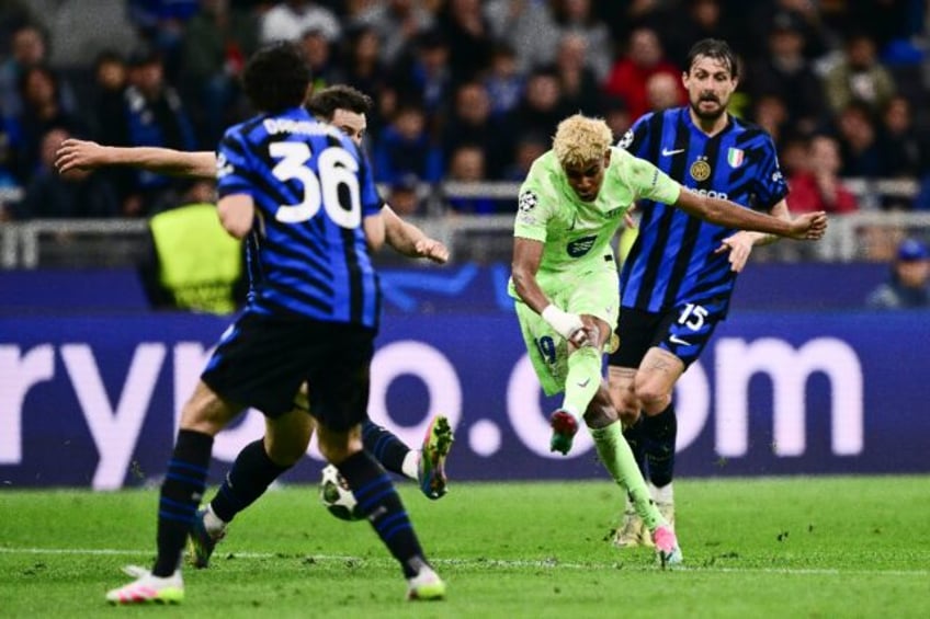Barcelona's Spanish forward Lamine Yamal was a thorn in Inter Milan's side all night at th