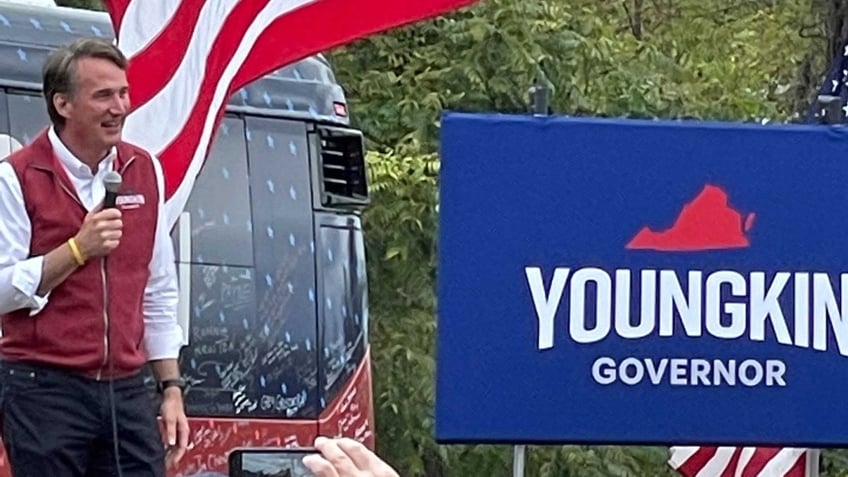 Glenn Youngkin campaigning in Oct. 2021