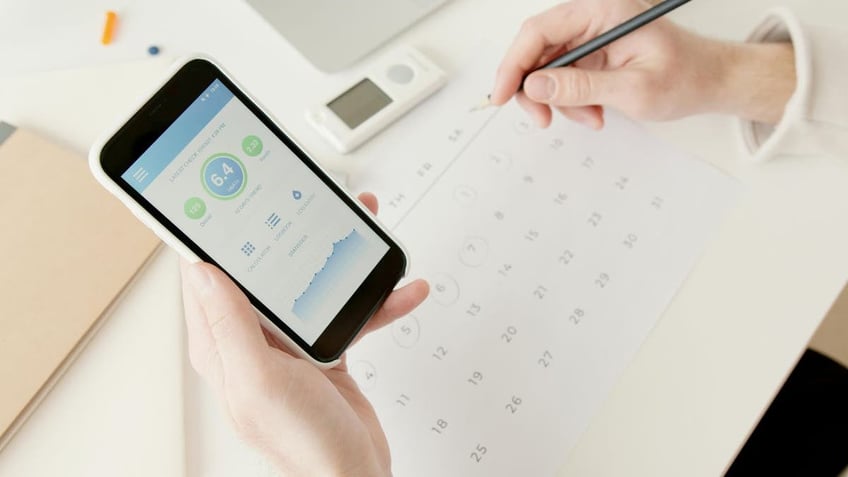 A woman viewing her health app.
