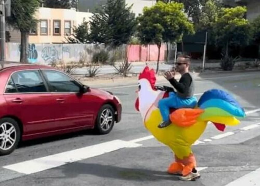 your tax dollars at work san fran cops dress up as inflatable chicken to catch speeding drivers