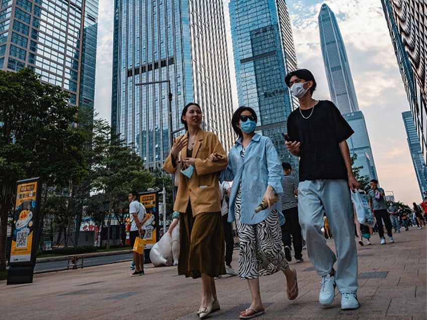 young people walking Shenzhen, Guangdong Province, China